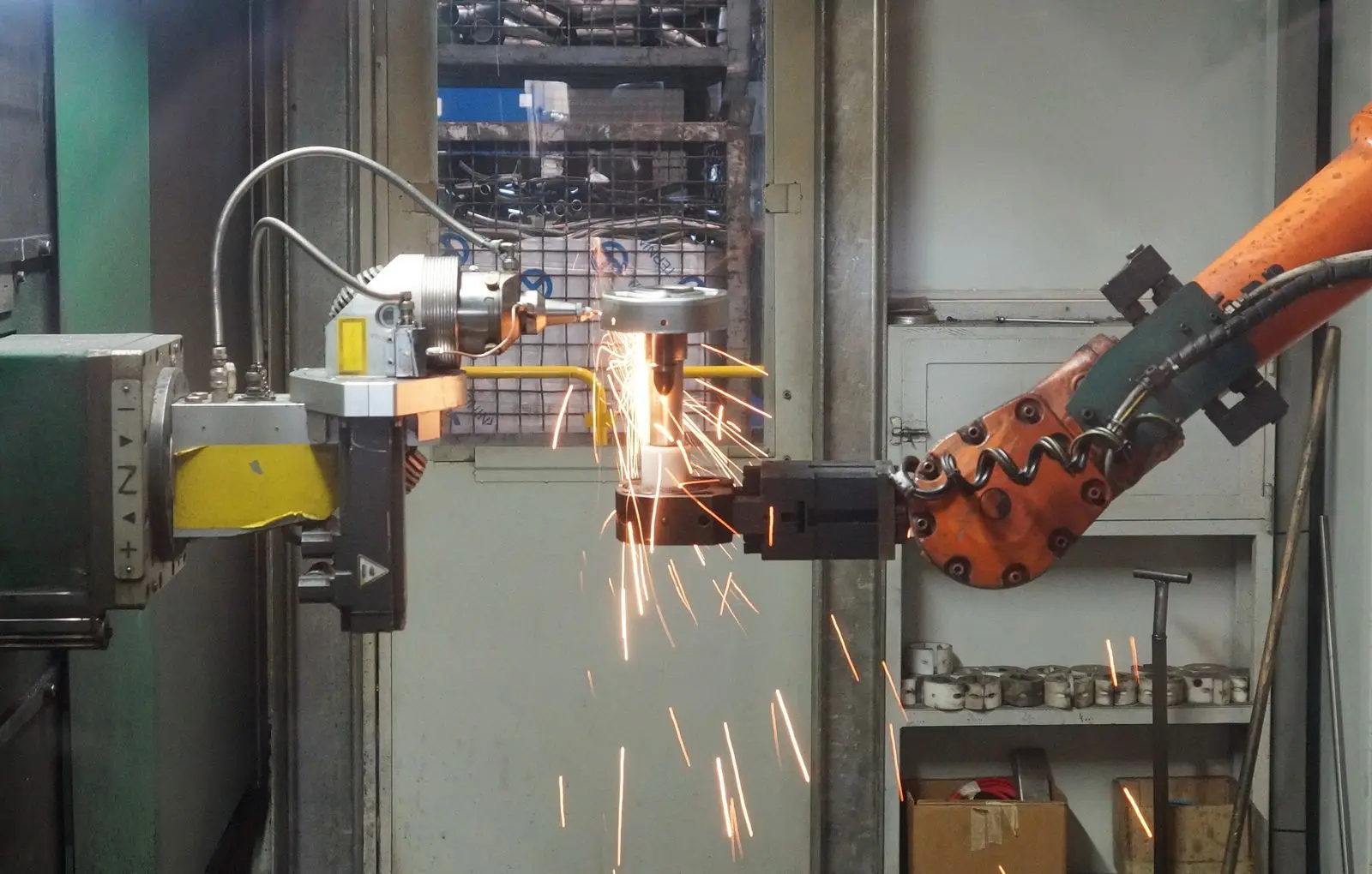Technician working in a workshop bay